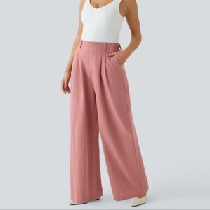 Wide Leg High-Rise Pants in Dusty Rose